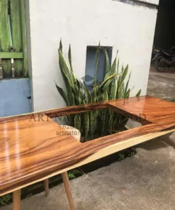 meja kompor kayu minimalis