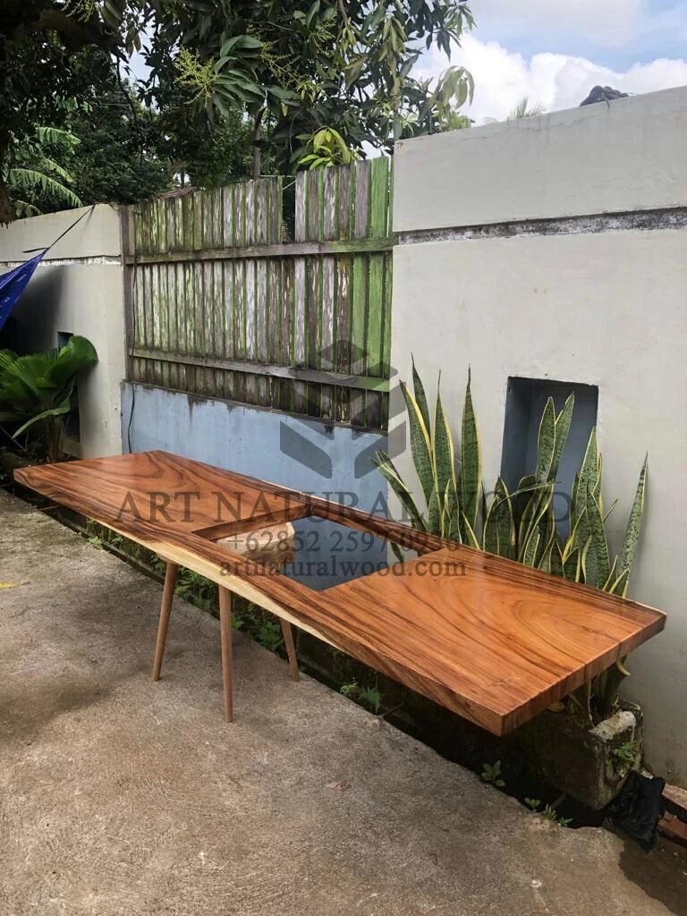meja kompor kayu minimalis