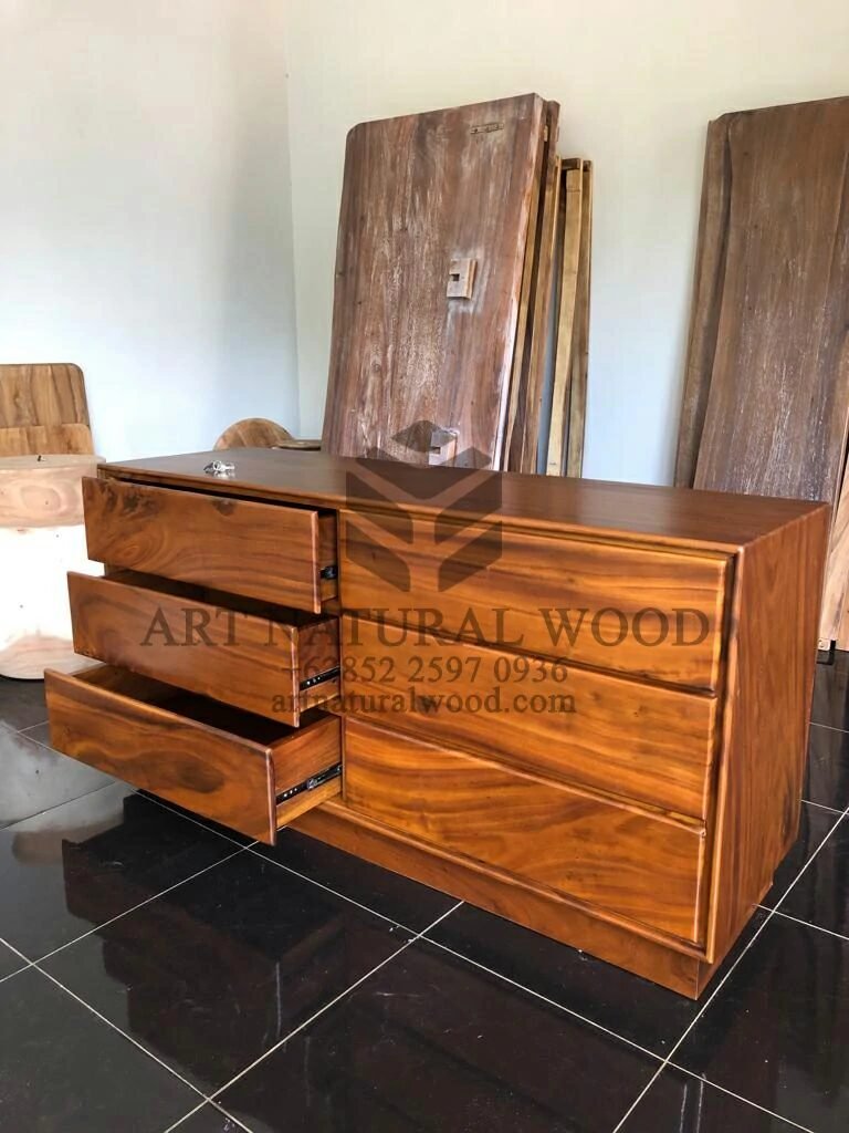 bufet laci minimalis kayu trembesi-bufet 6 laci-bufet minimalis kayu-bufet jati