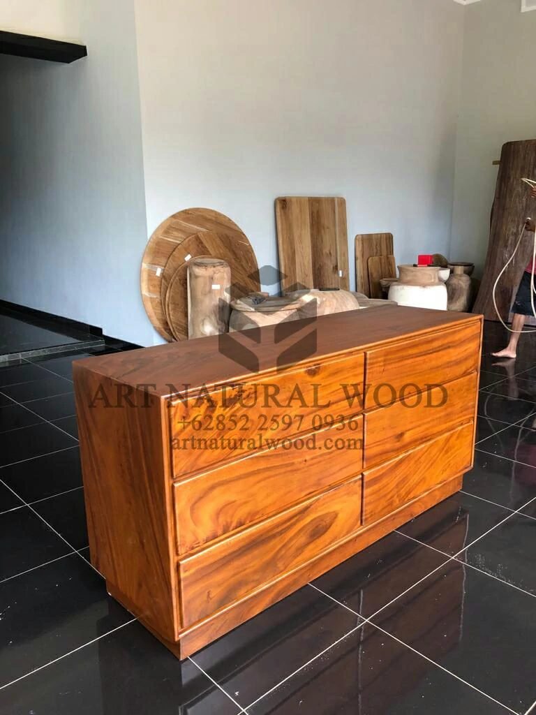 bufet laci minimalis kayu trembesi-bufet 6 laci-bufet minimalis kayu-bufet jati