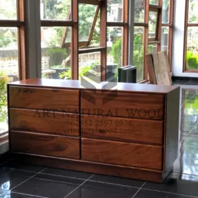 bufet laci minimalis kayu trembesi-bufet 6 laci-bufet minimalis kayu-bufet jati