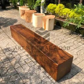 bangku balok kayu trembesi-bangku balok kayu utuh-bangku kayu utuh