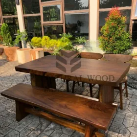 meja makan kayu suar-meja makan trembesi-meja kayu besar-meja kayu alamai