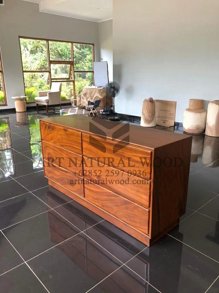 bufet laci minimalis kayu trembesi-bufet 6 laci-bufet minimalis kayu-bufet jati
