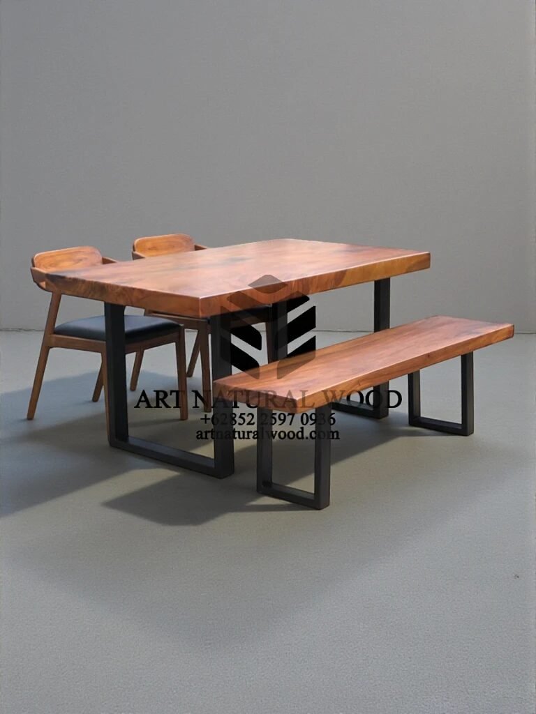 meja cafe minimalis kayu-meja cafe industrial-meja makan industrial