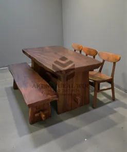 meja makan kayu suar-meja makan trembesi-meja kayu besar-meja kayu alamai