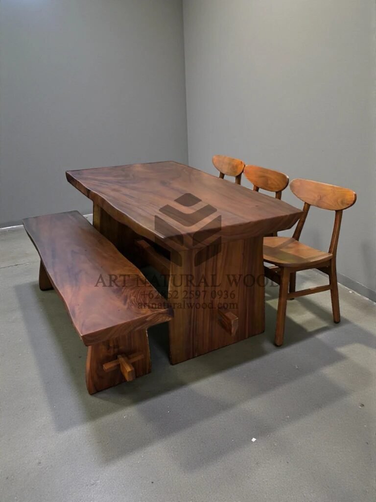 meja makan kayu suar-meja makan trembesi-meja kayu besar-meja kayu alamai
