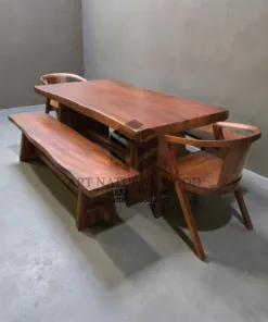 meja makan minimalis kayu utuh-meja kayu besar-meja makan kayu uth
