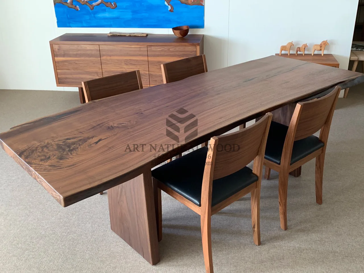 meja makan kayu trembesi besar-meja makan kayu solid-meja kayu besar