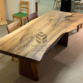 meja makan kayu trembesi natural-meja makan natural-meja kayu alami-meja kayu besar