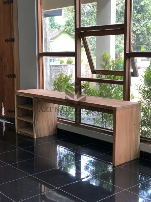 meja kantor minimalis kayu trembesi-meja biro kantor-meja kerja minimalis-meja kantor panjang