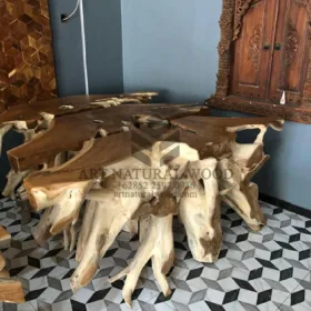 meja akar kayu-meja akar jati termahal-akar kayu jati antik-meja konsul akar