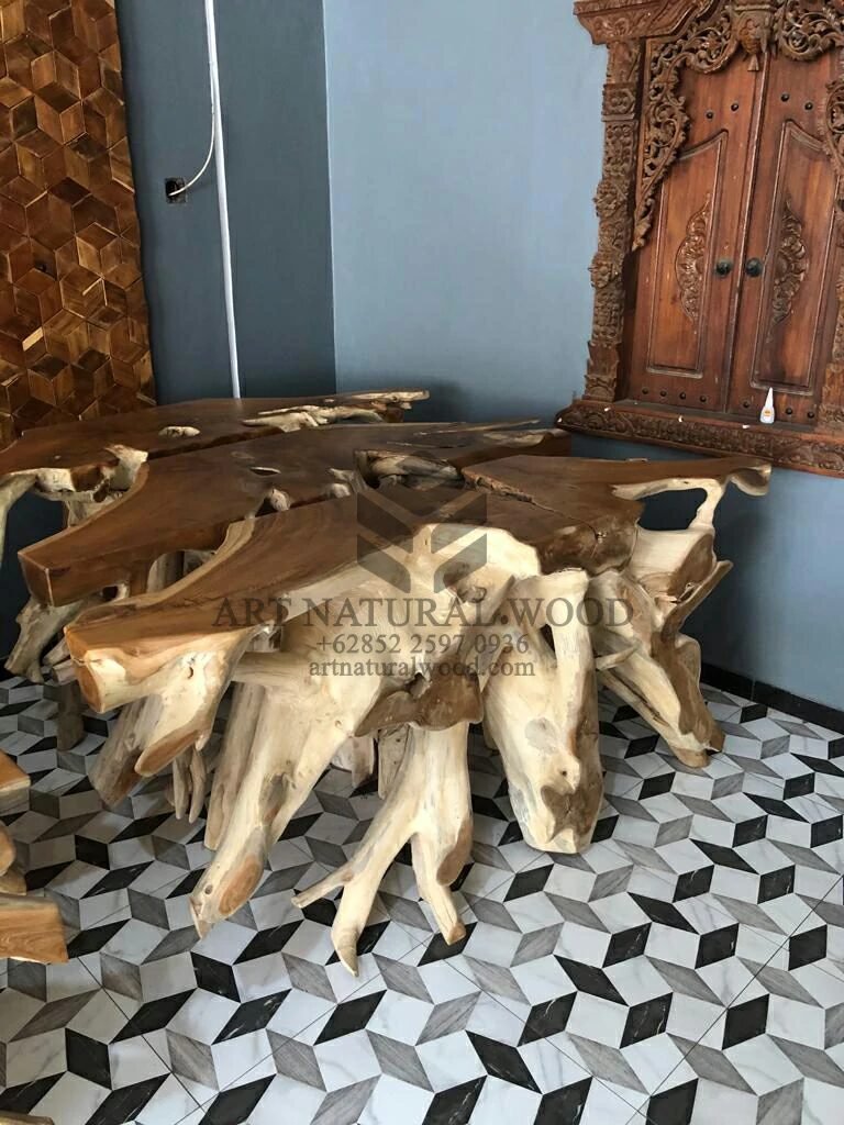 meja akar kayu-meja akar jati termahal-akar kayu jati antik-meja konsul akar