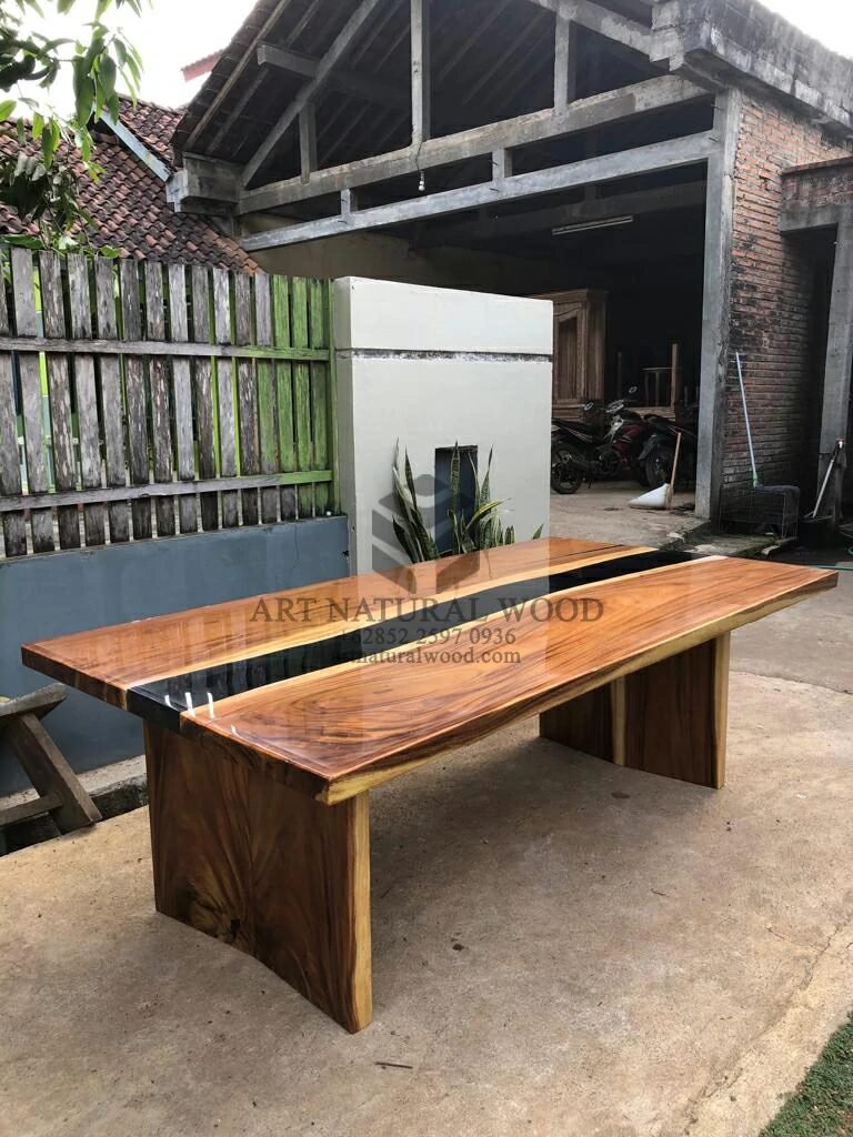 meja resin kayu trembesi-meja kayu resin-meja epoxy