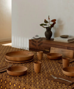 piring buah kayu-tempat buah kayu-mangkuk buah kayu