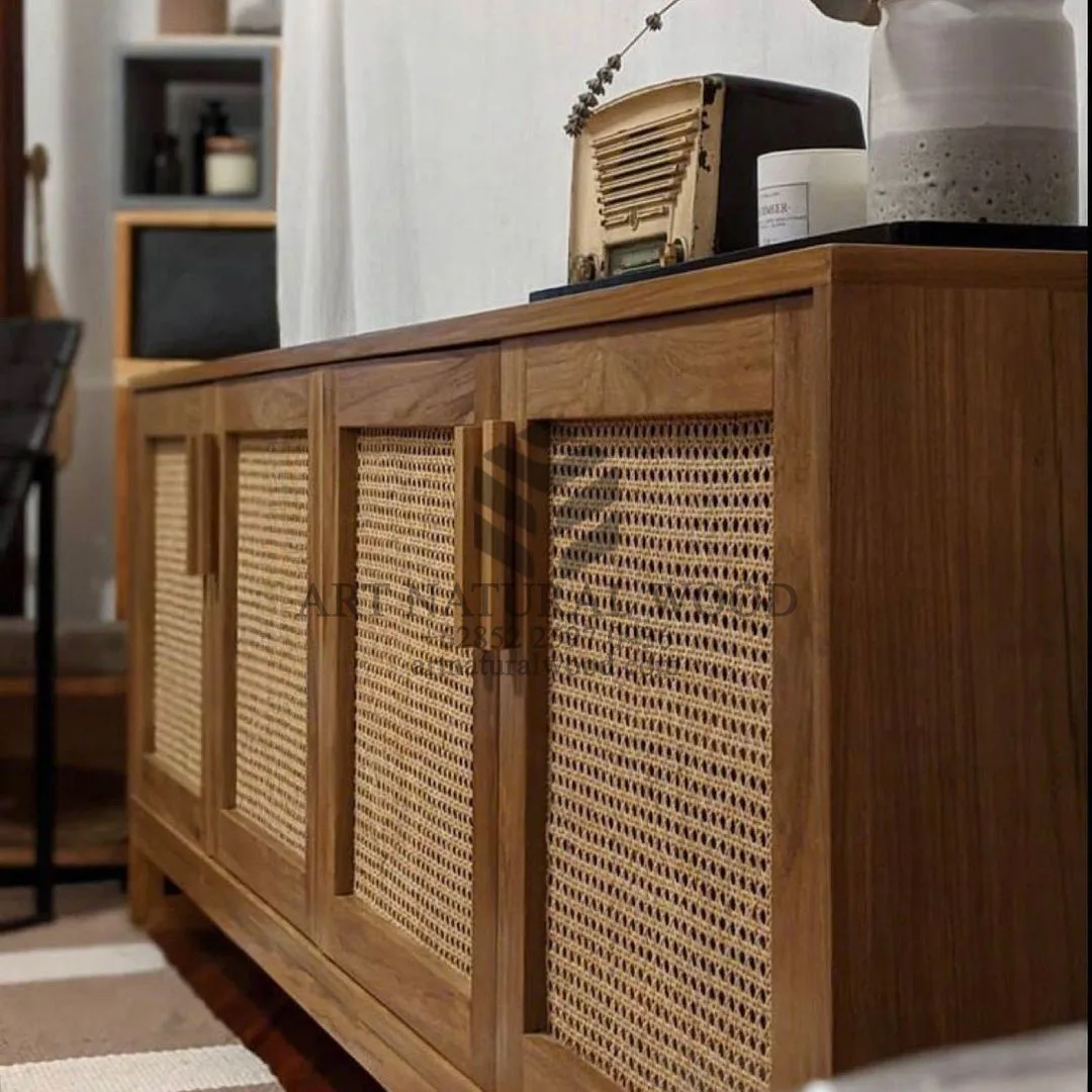 bufet rotan minimalis-bufet kayu rotan-furniture rotan-cabinet rotan