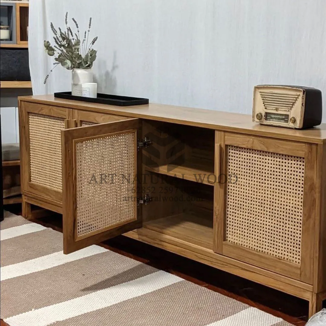 bufet rotan minimalis-bufet kayu rotan-furniture rotan-cabinet rotan