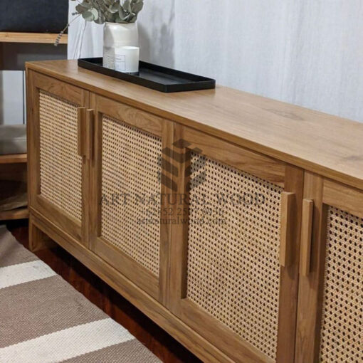bufet rotan minimalis-bufet kayu rotan-furniture rotan-cabinet rotan