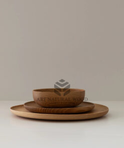 tatakan piring kayu-tableware kayu-alas piring dari kayu-peralatan makan dari kayu