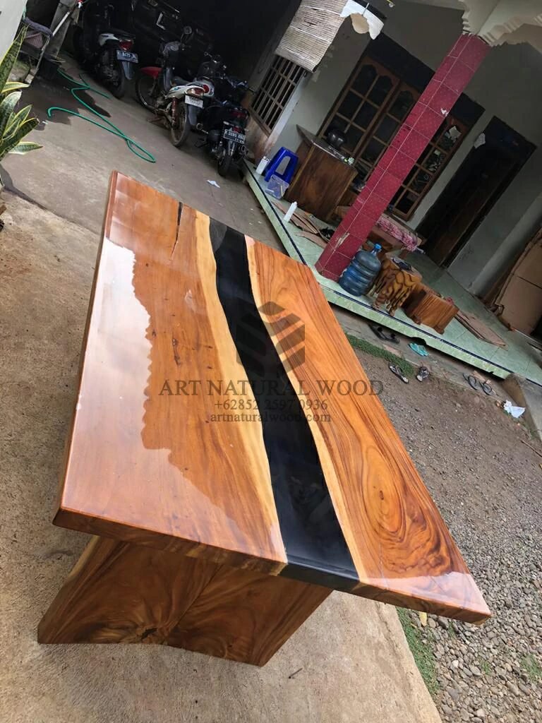 meja resin kayu trembesi-meja kayu resin-meja epoxy