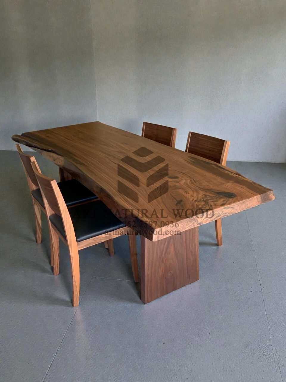 meja makan kayu trembesi besar-meja makan kayu solid-meja kayu besar