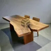 meja makan kayu trembesi natural-meja makan natural-meja kayu alami-meja kayu besar