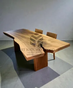 meja makan kayu trembesi natural-meja makan natural-meja kayu alami-meja kayu besar