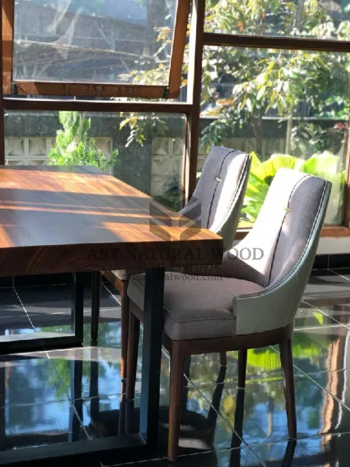 meja cafe minimalis-meja cafe kayu solid-meja kayu solid-kursi makan mewah