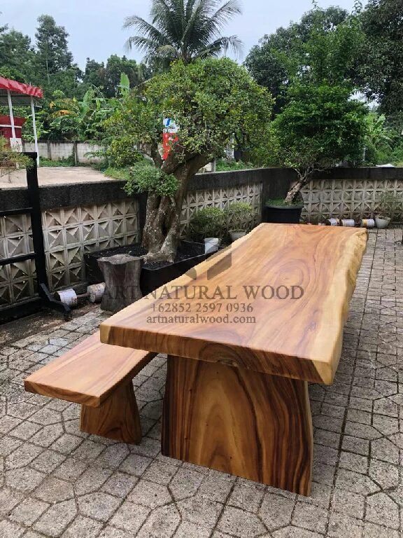 meja minimalis kayu trembesi-meja makan minimalis kayu-meja kayu trembesi-meja kayu besar