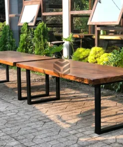 meja trembesi-meja trembesi desain minimalis-meja makan kayu trembesi minimalis