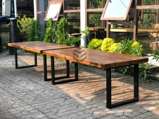 meja trembesi-meja trembesi desain minimalis-meja makan kayu trembesi minimalis