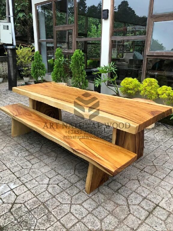 meja minimalis kayu trembesi-meja makan minimalis kayu-meja kayu trembesi-meja kayu besar