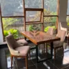 meja cafe minimalis-meja cafe kayu solid-meja kayu solid-kursi makan mewah