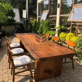 meja makan 6 kursi-meja kayu besar-set meja makan-meja makan minimalis-meja makan kayu trembesi