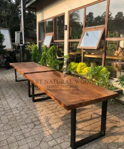 meja trembesi-meja trembesi desain minimalis-meja makan kayu trembesi minimalis