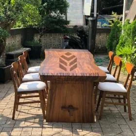 meja makan 6 kursi-meja kayu besar-set meja makan-meja makan minimalis-meja makan kayu trembesi