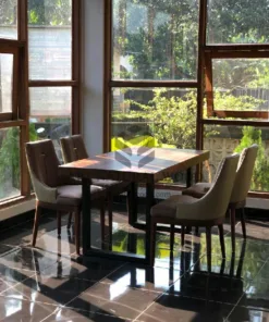 meja cafe minimalis-meja cafe kayu solid-meja kayu solid-kursi makan mewah