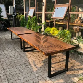 meja trembesi-meja trembesi desain minimalis-meja makan kayu trembesi minimalis