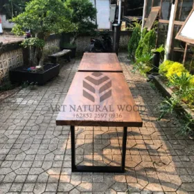 meja trembesi-meja trembesi desain minimalis-meja makan kayu trembesi minimalis