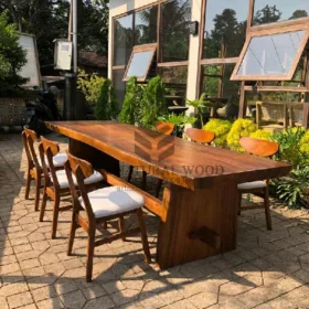 meja makan 6 kursi-meja kayu besar-set meja makan-meja makan minimalis-meja makan kayu trembesi