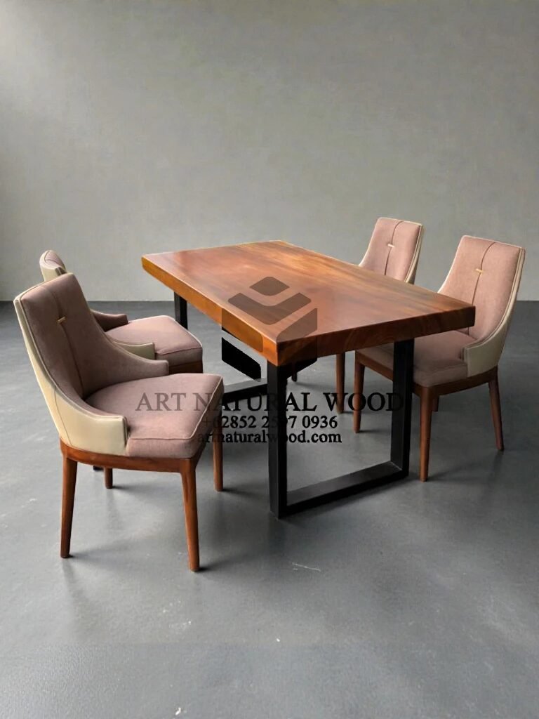 meja cafe minimalis-meja cafe kayu solid-meja kayu solid-kursi makan mewah