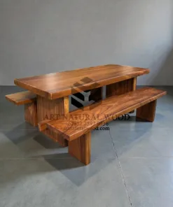 MEJA CAFE OUTDOOR KAYU TREMBESI MINIMALIS