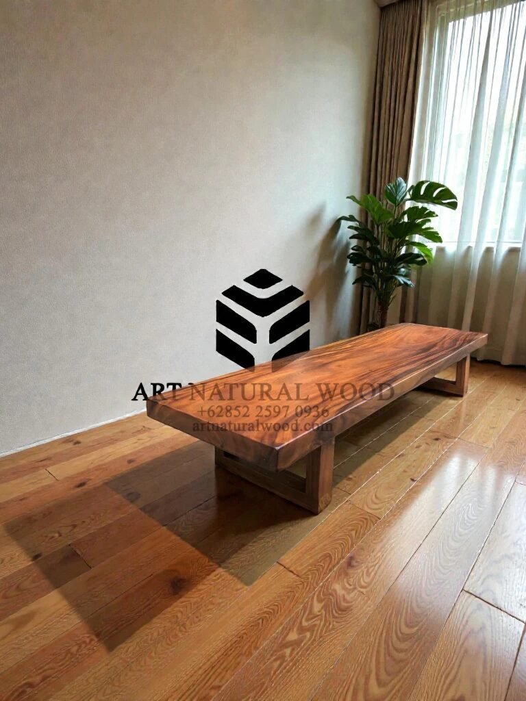 meja panjang kayu trembesi-meja tamu kayu trembesi-coffee table