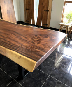 meja rapat kantor minimalis panjang kayu solid kaki besi-meja meeting kantor