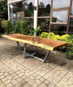 meja rapat kantor kayu besar trembesi solid-meja meeting kantor dari kayu