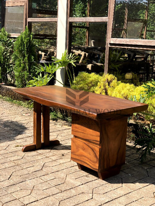 meja kerja kayu solid trembesi minimalis-meja kantor kayu solid trembesi minimalis