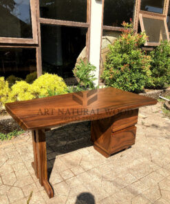 meja kerja kayu solid trembesi minimalis-meja kantor kayu solid trembesi minimalis