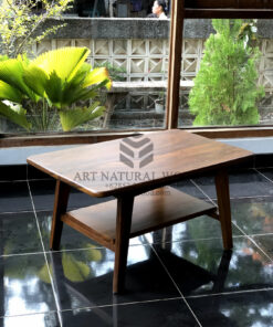 meja ruang tamu minimalis kecil kayu jati solid