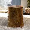 stool kayu bulat alami kayu trembesi-stool batang kayu