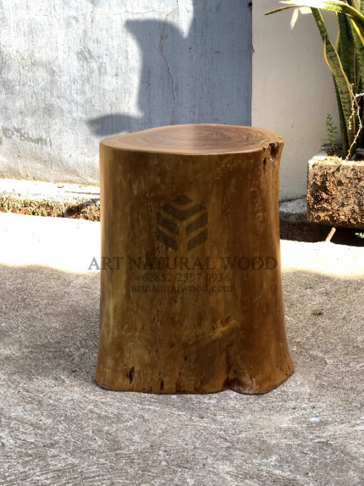 stool kayu bulat alami kayu trembesi-stool batang kayu